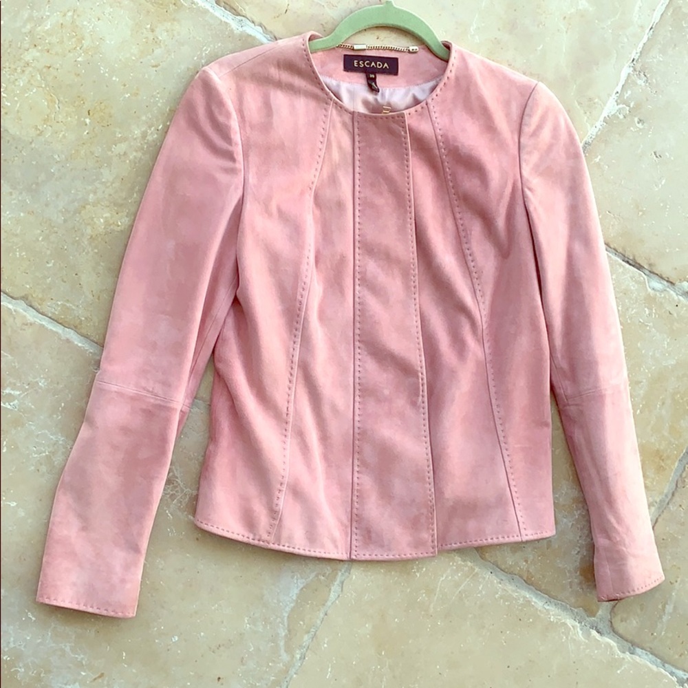 Pink suede Escada short jacket